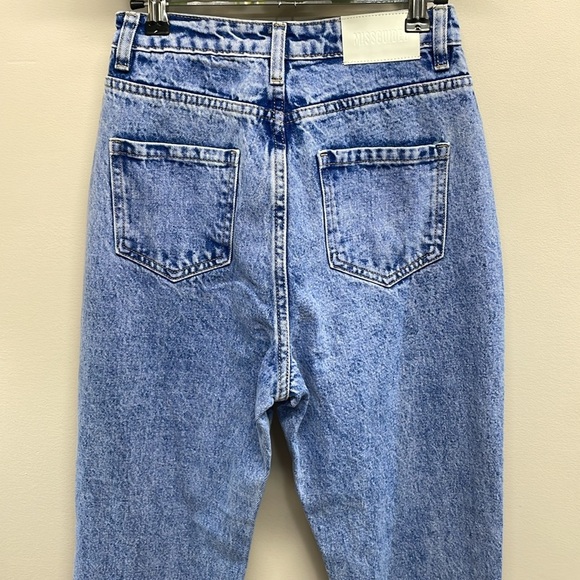 NWT Missguided Wrath Highwaisted Split Hem Straight Leg Denim Jeans 2 Long - Picture 5 of 16